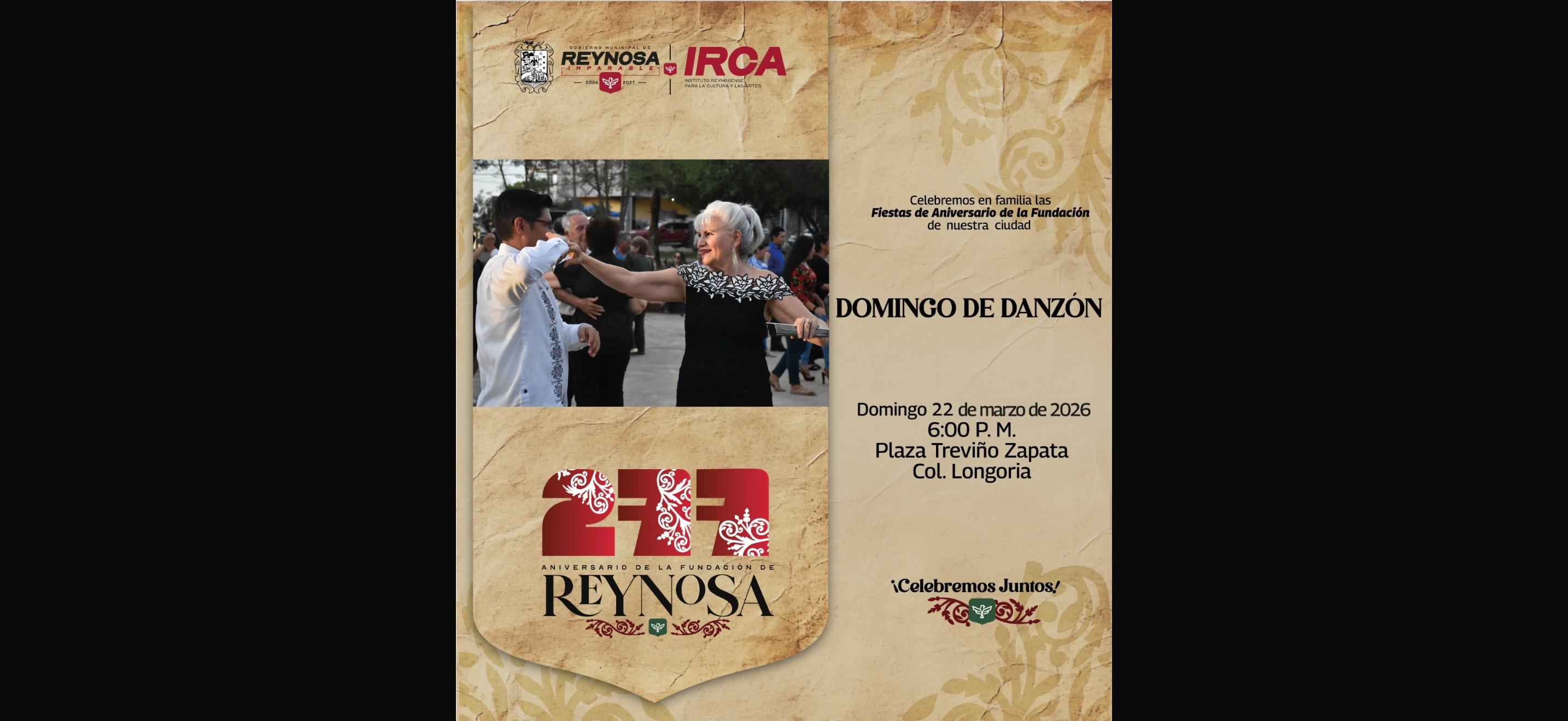 Celebra Gobierno de Carlos Peña Ortiz el 277 Aniversario de Reynosa con eventos culturales gratuitos