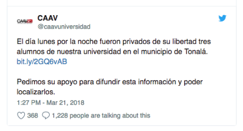 Se investiga en Jalisco desaparición de estudiantes