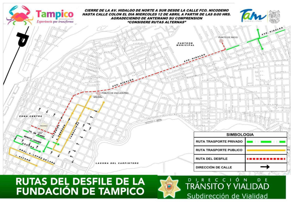 Anuncian cierre de Avenida por aniversario de la Fundación de Tampico