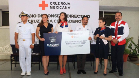 Alcalde de Madero refrenda su compromiso a la Cruz Roja 