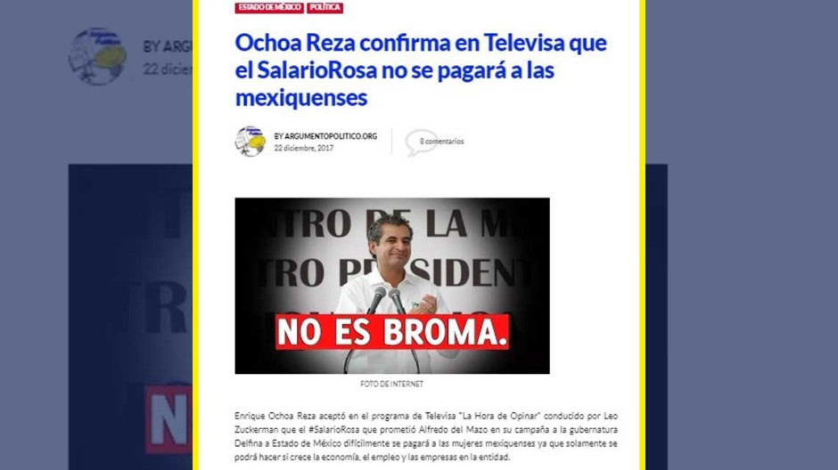 Ochoa Reza no aseguró no pagar el salario rosa en EdoMex