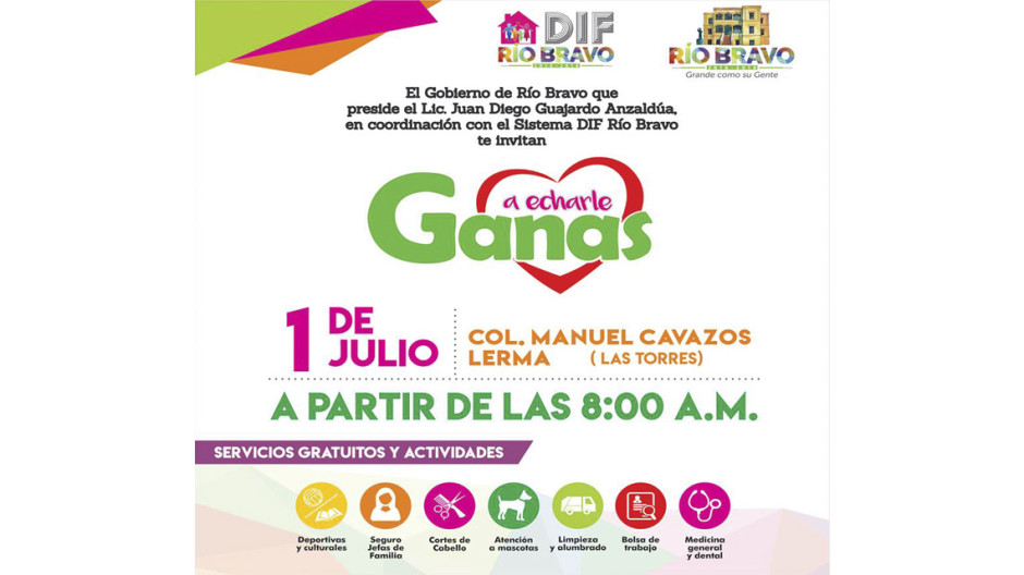 Realizarán programa "A echarle ganas"