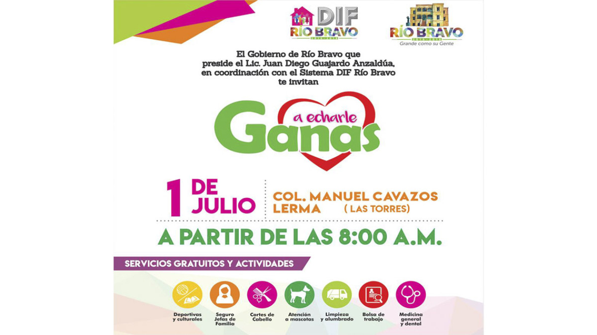 Realizarán programa "A echarle ganas"