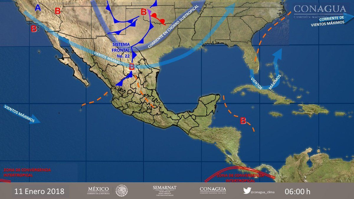 Se prevé marcado descenso de temperaturas en el país por frente frío
