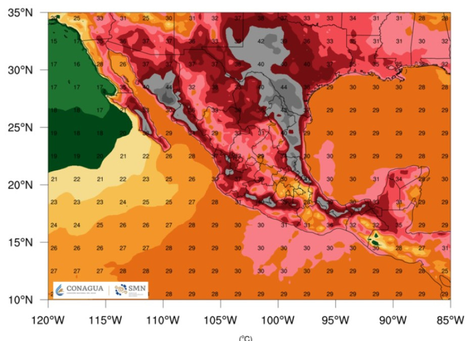 Finaliza tercera onda de calor en México , pero Tamaulipas se mantendrá encima de los 40 grados