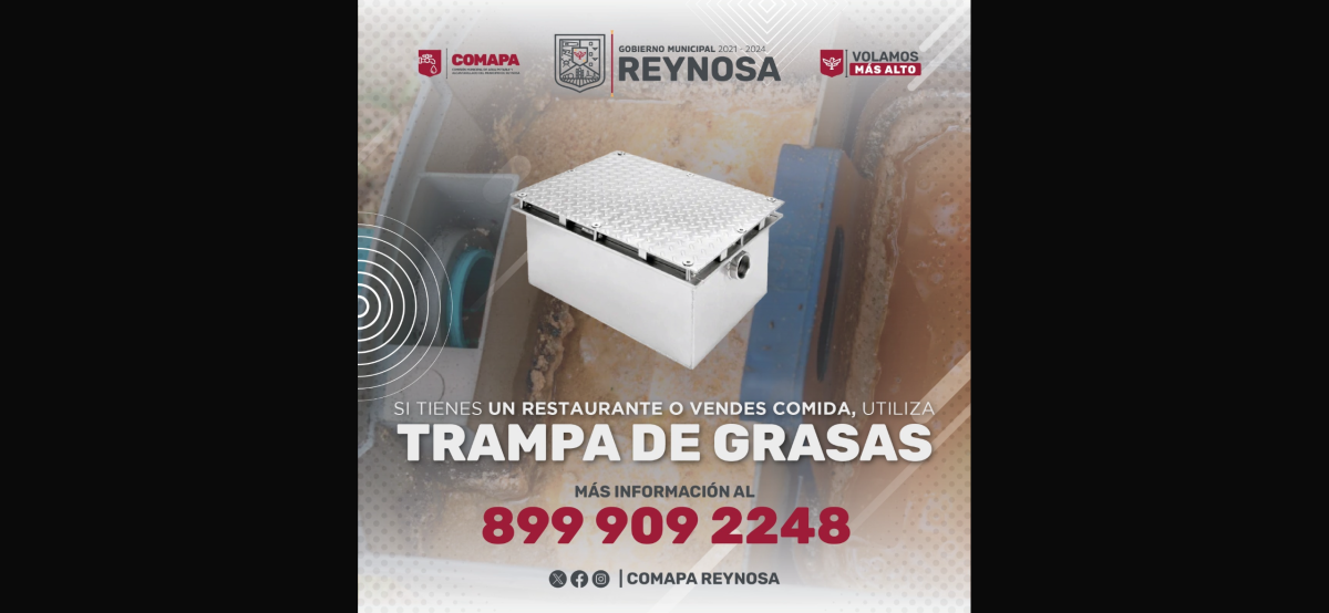Exhorta Comapa a establecimientos comerciales a contar con trampa de grasas