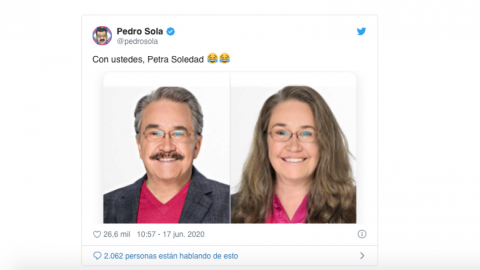 Pedro Sola se transforma en mujer con FaceApp  