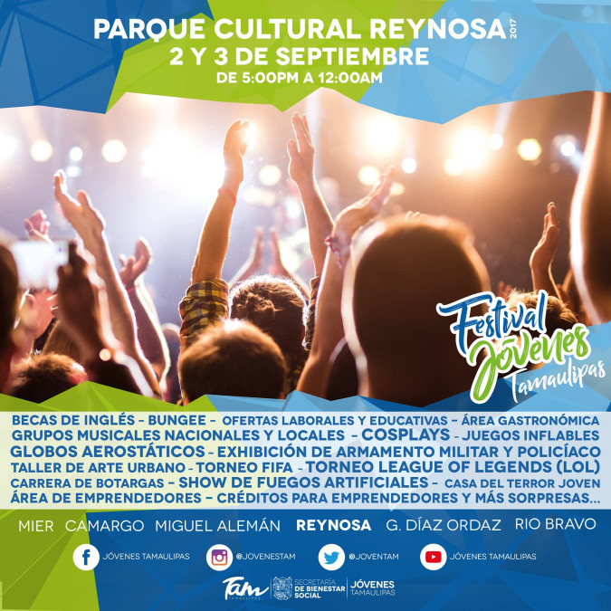 Realizarán Festival Jóvenes Tamaulipas este fin de semana