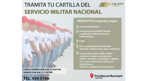 Invita Ayuntamiento a trámite de cartilla del Servicio Militar