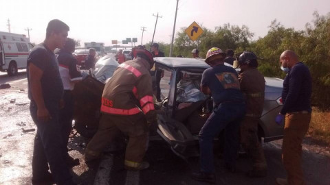 Aparatoso choque en el tramo Matamoros-Reynosa 