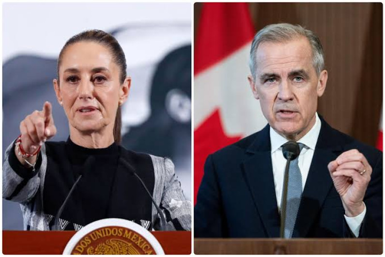 Ante aranceles de Trump, Sheinbaum y primer ministro de Canadá conversan sobre reforzar relación comercial