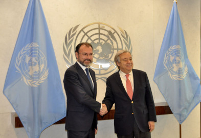 Videgaray y Guterres abordan relación bilateral de México-EUA