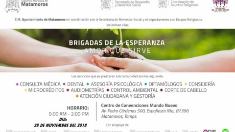 Ponen en marcha las bridas de la esperanza en Matamoros