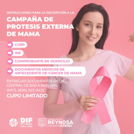 Beneficiará DIF Reynosa a mujeres con Campaña de Prótesis Externa de Mama