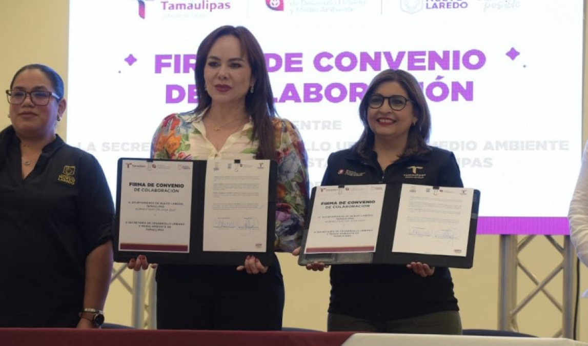 Firman SEDUMA y Nuevo Laredo alianza por un futuro más verde