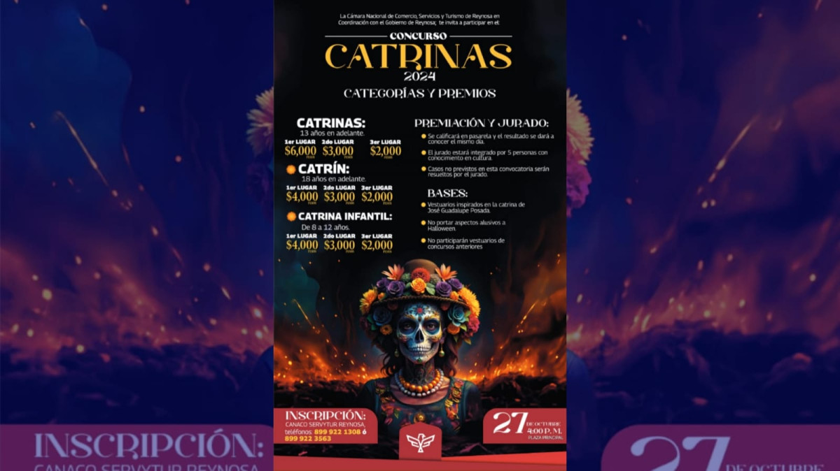 Anuncia Alcalde de Reynosa Concurso de Catrinas 2024 