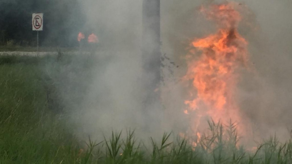 Fuertes vientos propagan incendio de pastizales en Altamira