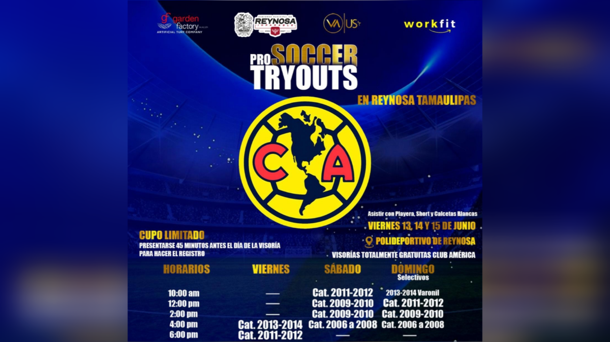 Invita Carlos Peña Ortiz a participar en los Pro-Soccer Tryouts del Club América 