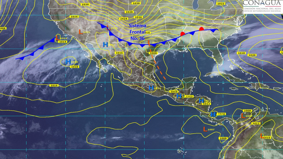Descenso de temperatura por frente frío No. 36