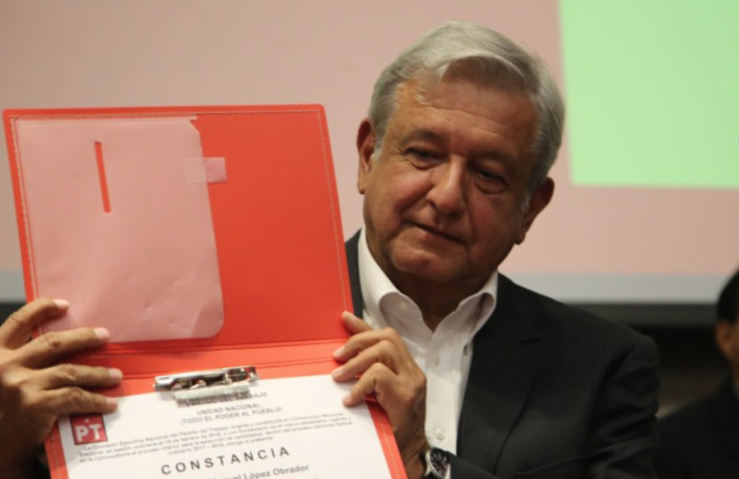 AMLO, candidato a la Presidencia por PT