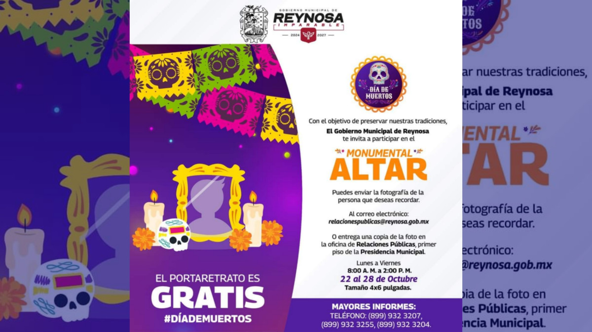 Listo Monumental Altar del Día de Muertos en Reynosa 