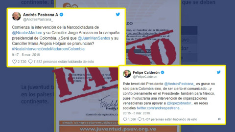 Calderón y Pastrana comparten información falsa en redes