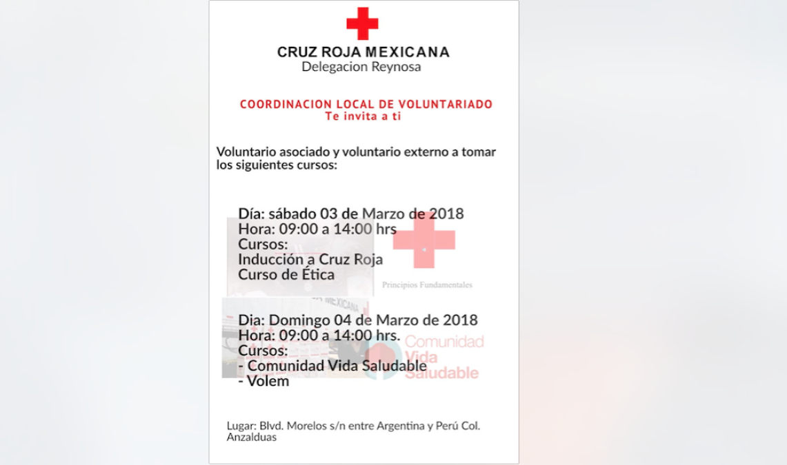 Cruz Roja invita a cursos básicos para voluntariado