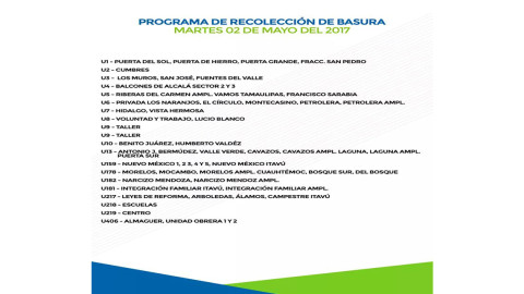 Programa de recolección de basura