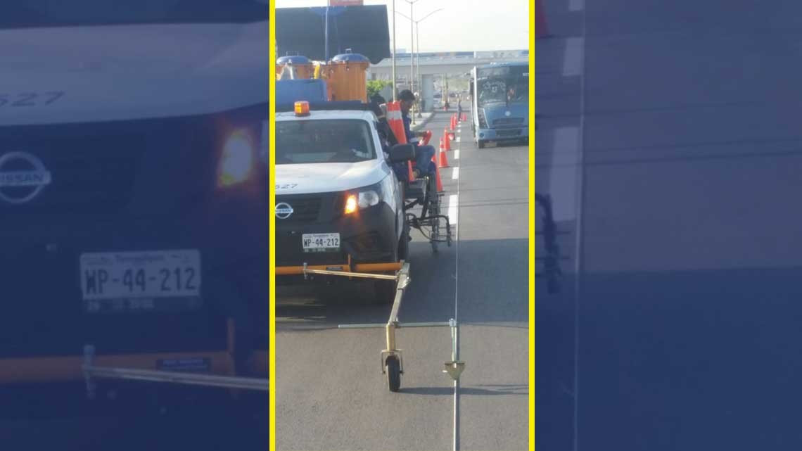 Continúa repintado de lineas de tráfico en bulevar Morelos