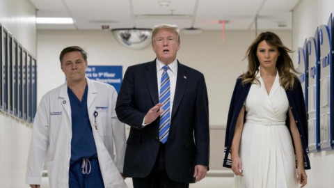 Trump visita a los heridos del tiroteo en Florida