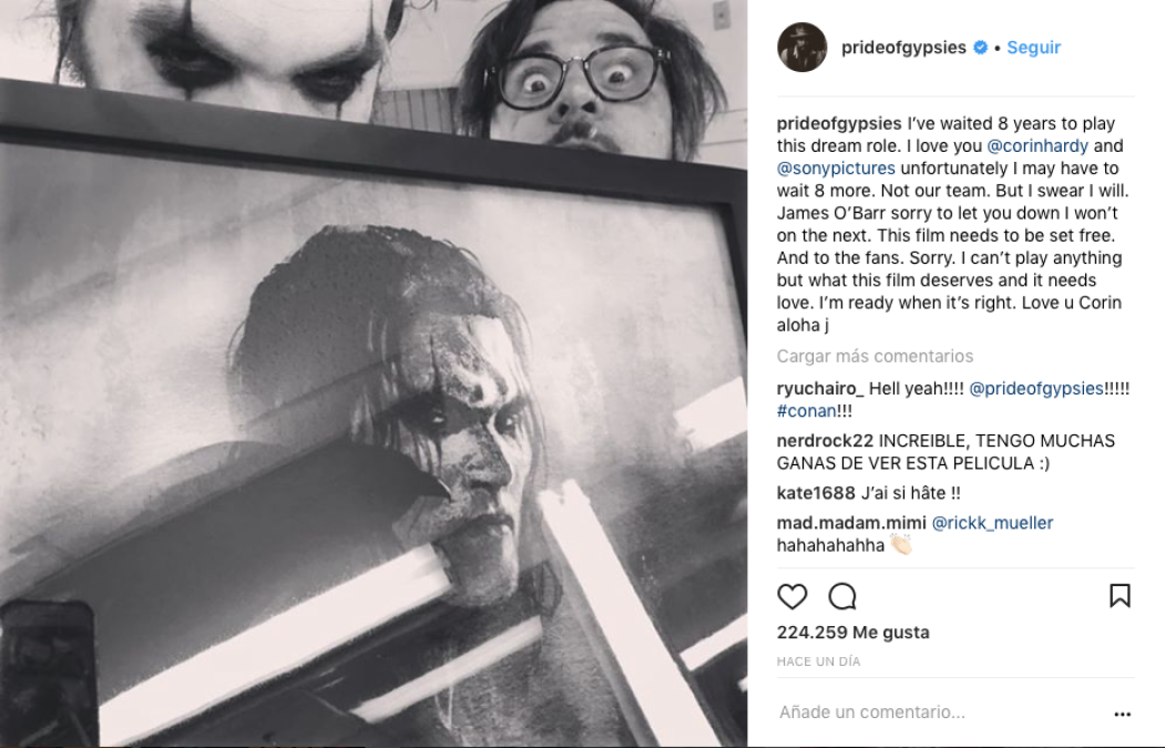 Jason Momoa se retira del reboot de The Crow