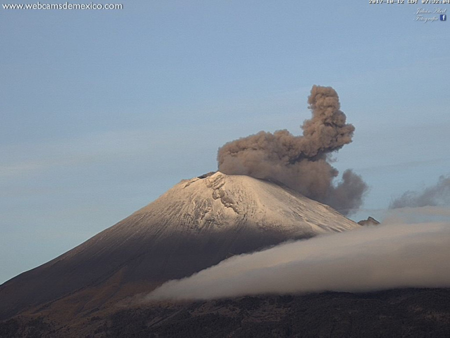 Sigue la actividad en el Volcán Popocatépetl