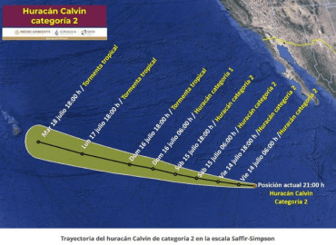 Huracán "Calvin" alcanza categoría 2