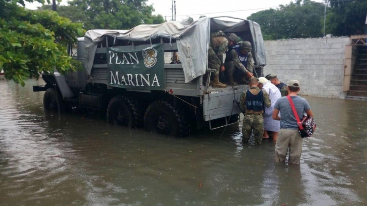 Apoya Marina-Armada de México a PC por lluvias en sur de Tamaulipas