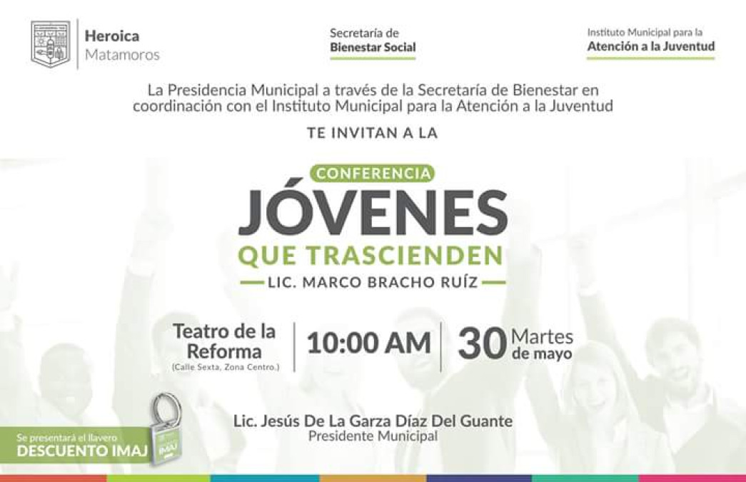 Invitan a conferencia "Jóvenes que trascienden"