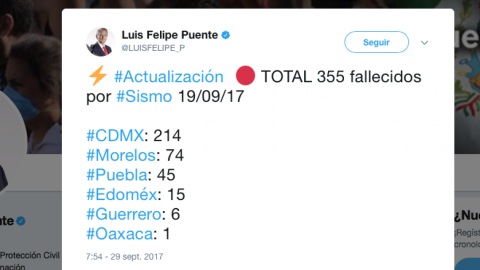 Suman 358 personas fallecidas por terremoto