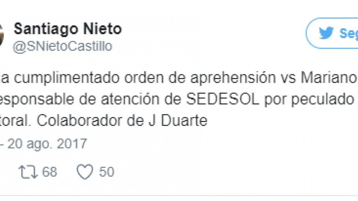 Arrestan a ex colaborador de Javier Duarte