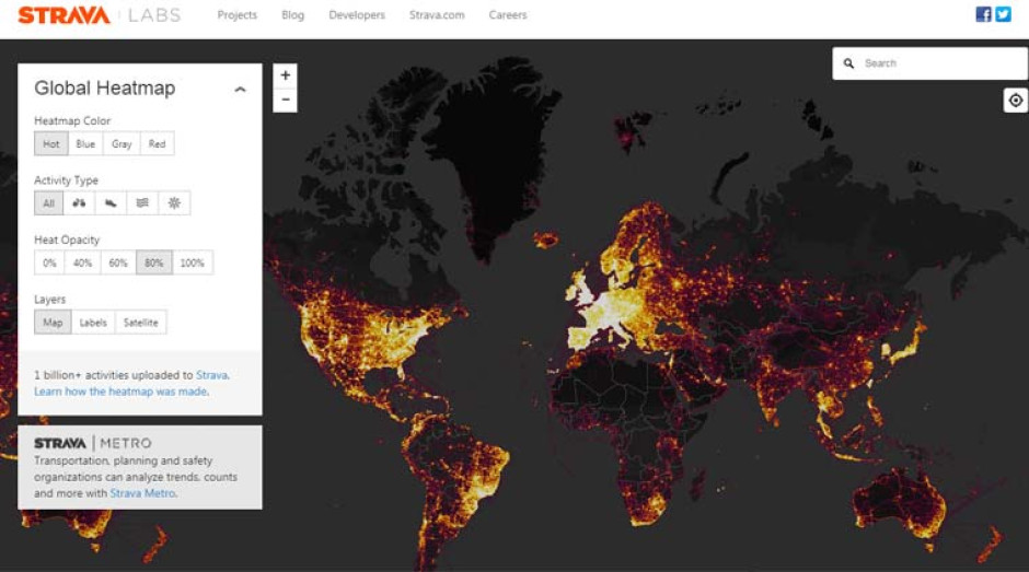 Strava revela actividades de bases militares lejanas