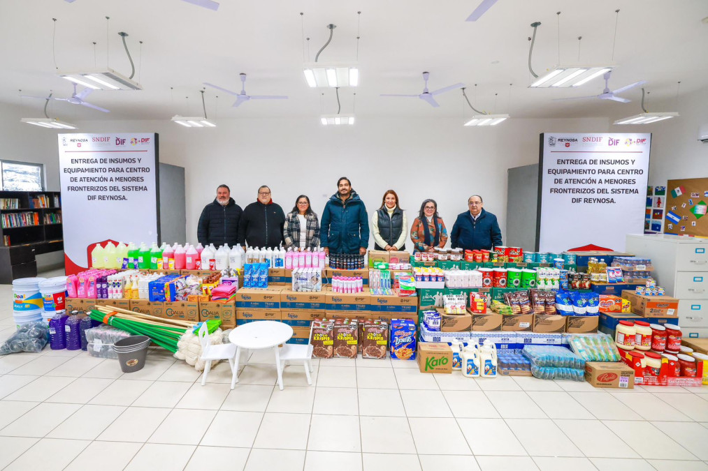 Entrega de insumos y equipamiento para centro de atención a menores fronterizos del sistema DIF de Reynosa