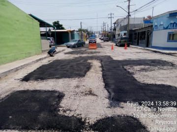 Realiza Gobierno de Carlos Peña Ortiz rehabilitación intensiva de pavimentación 