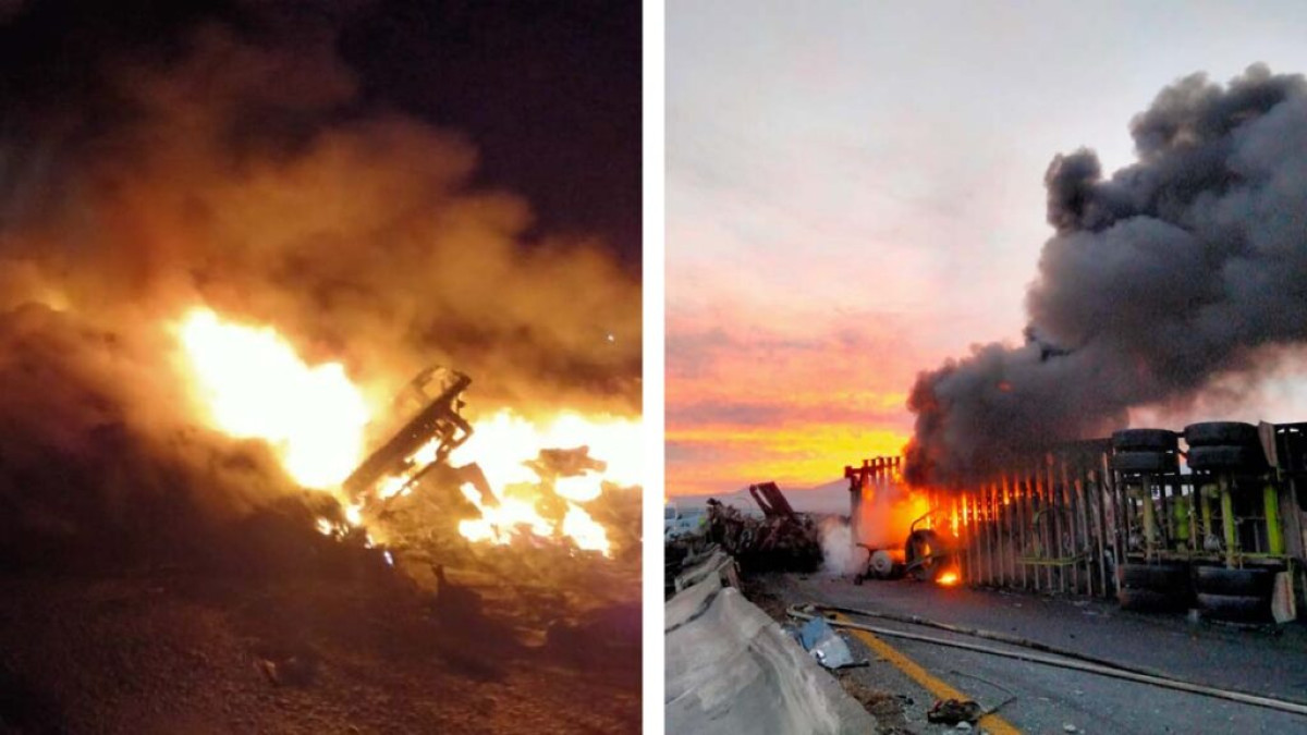 Cierran carretera Tepic-Guadalajara por incendio de tráiler