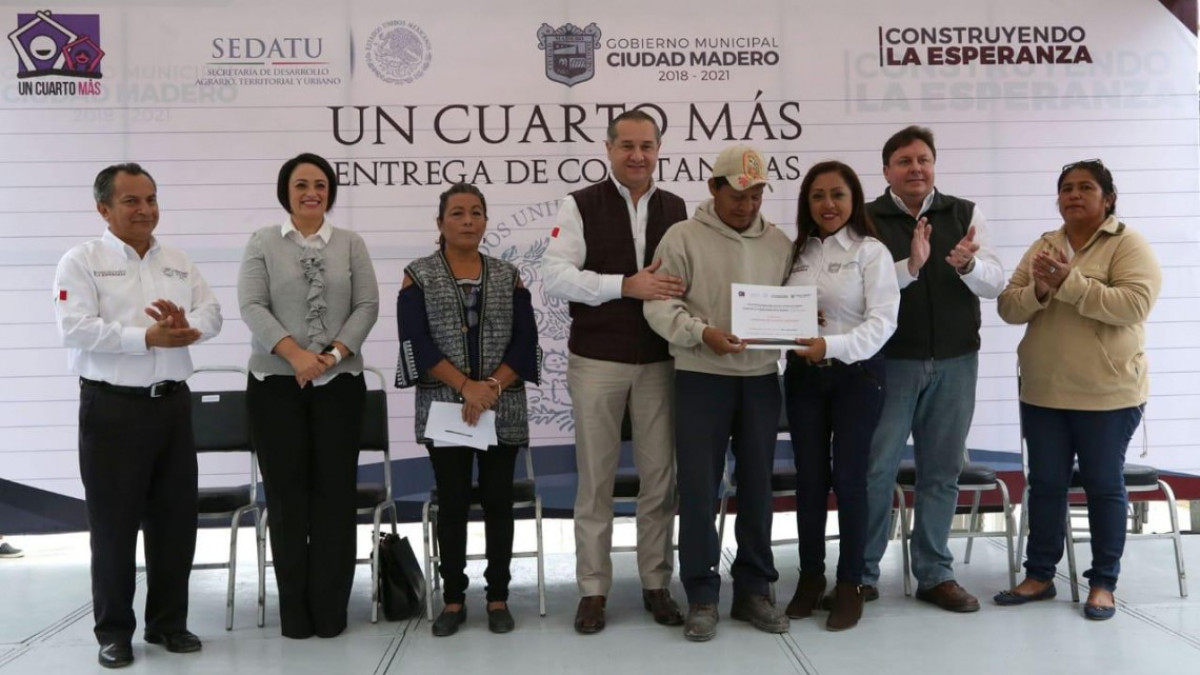 Benefician en Madero a 175 familias con programa “Un Cuarto Más”