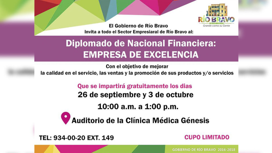 Invitan a diplomado de Nacional Financiera