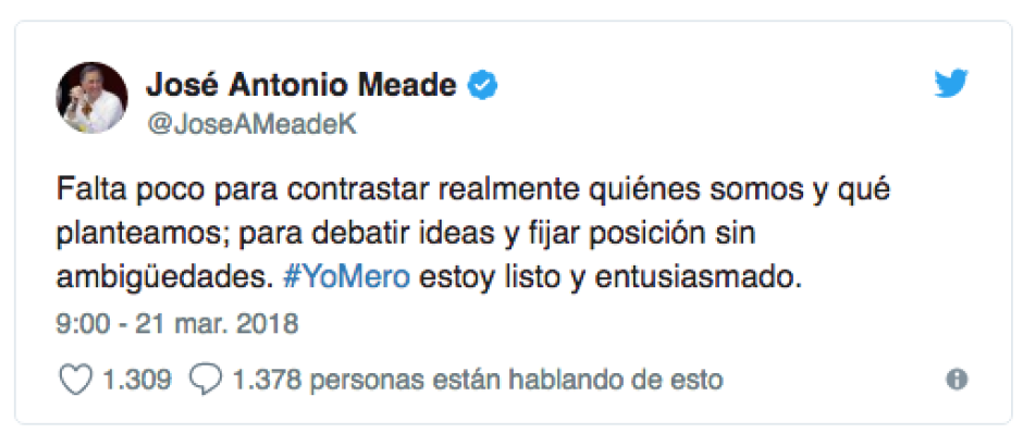 Meade se declara listo para debatir