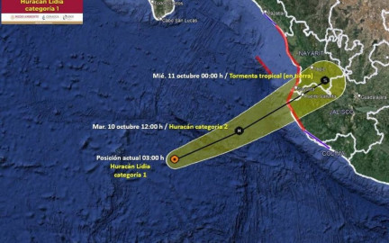 Hay 6 mil elementos de Fuerzas Armadas en alerta por huracán ‘Lidia’: AMLO