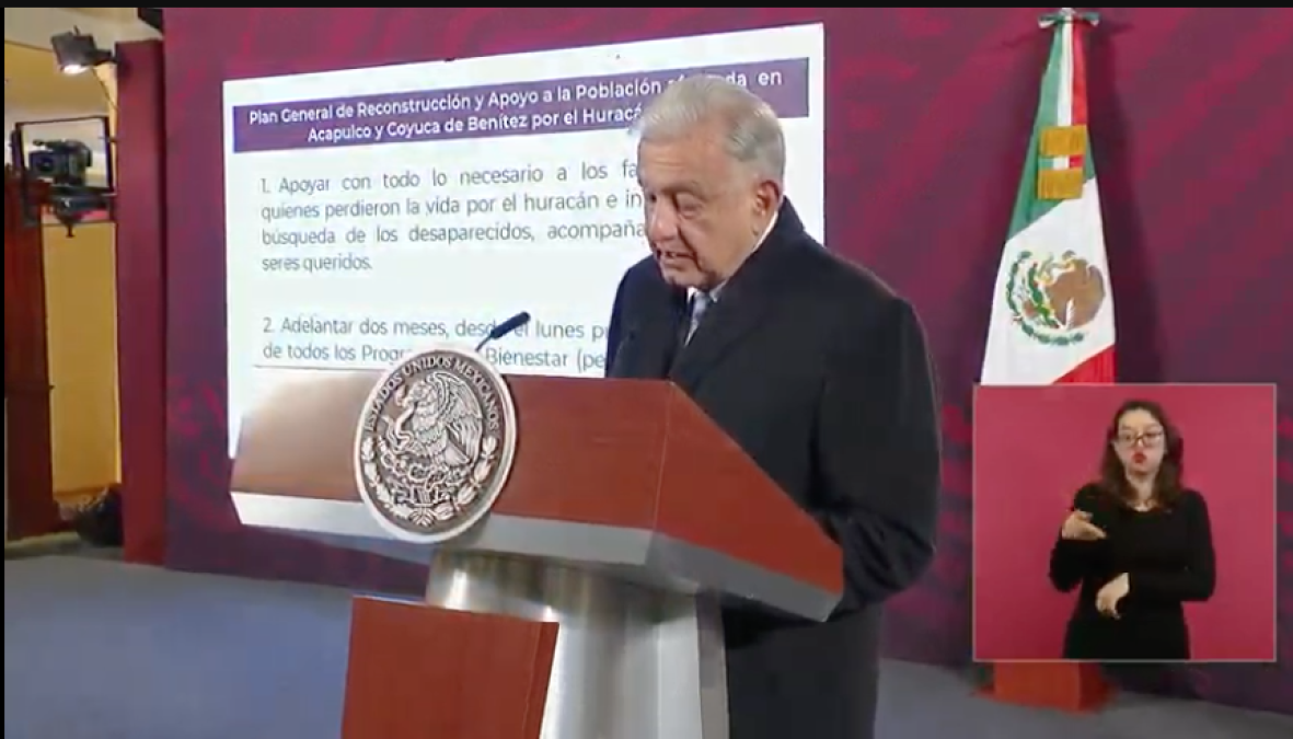 AMLO presenta plan de reconstrucción para Acapulco tras huracán ‘Otis’