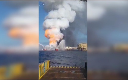 Incendio en plataformas de Pemex en Campeche deja 6 heridos