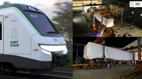 Primer convoy del Tren Maya sale del taller de Alstom rumbo a Cancún: Fonatur