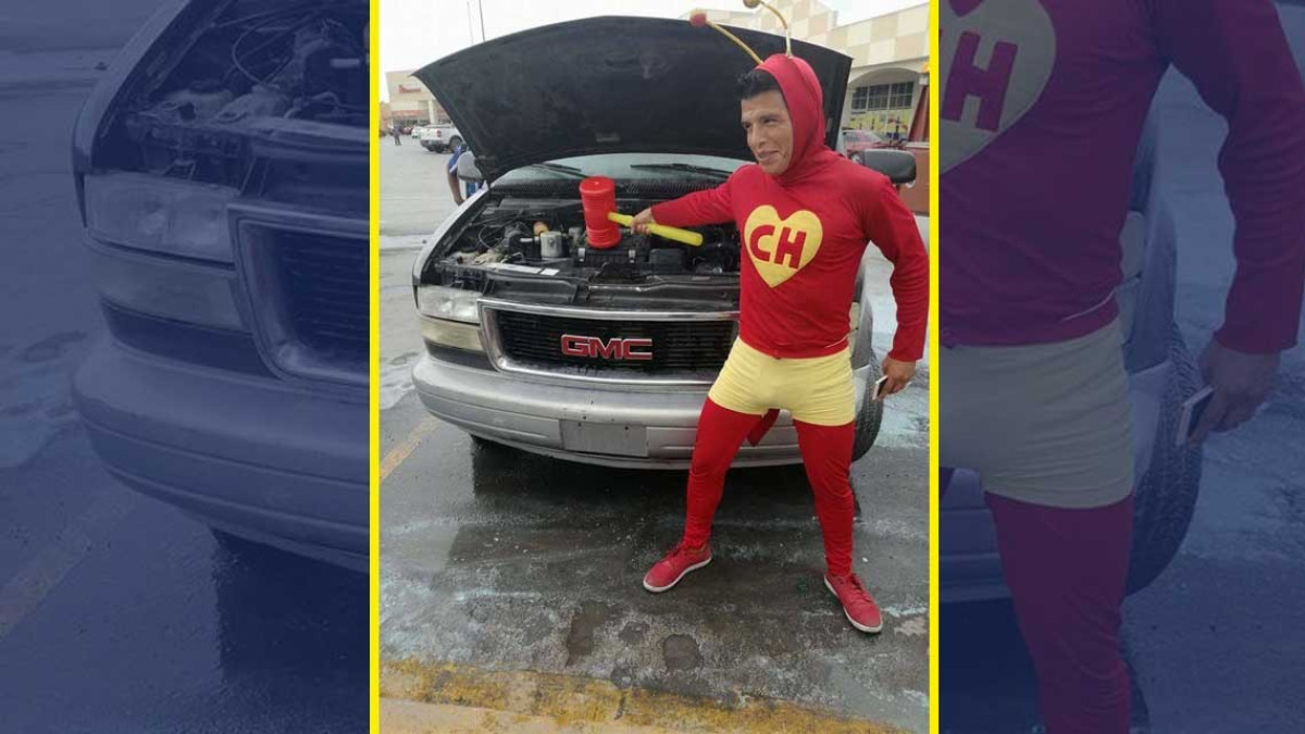 Apaga incendio chapulín colorado en HEB