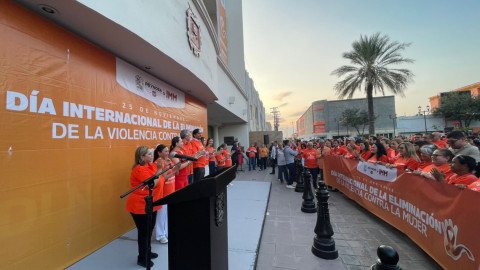 ‘No se puede normalizar la violencia’, afirma alcalde en caminata 25N